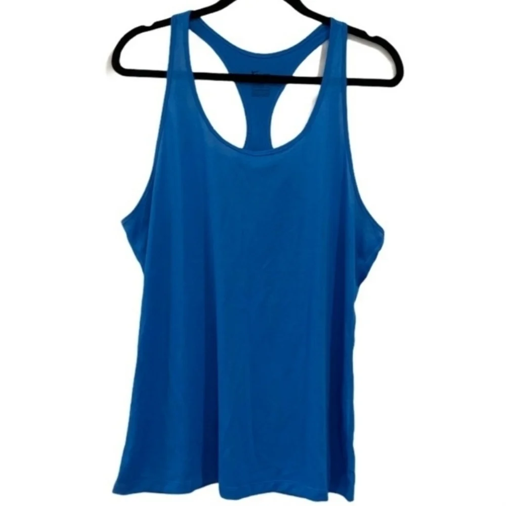 NIKE DRI-FIT Blue Racerback Slim Fit Tank Top Workout Women's Large L Athletic
